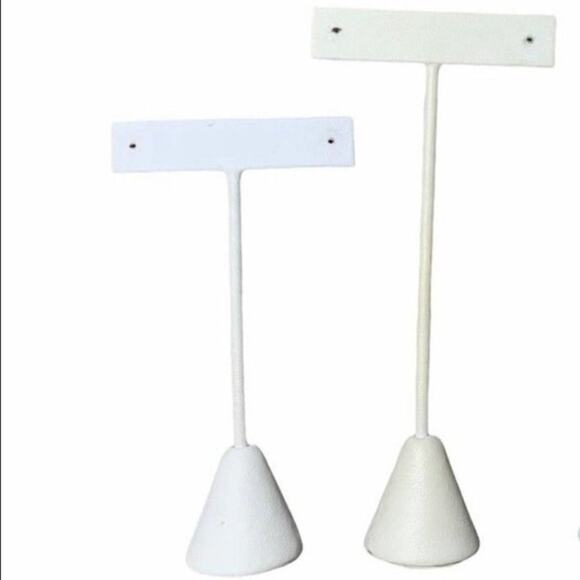 Set of 2 Earring Tree displays white weighted - Picture 1 of 1